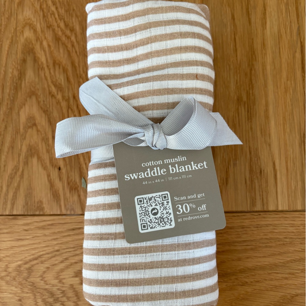 Striped Swaddle Blanket with Bow